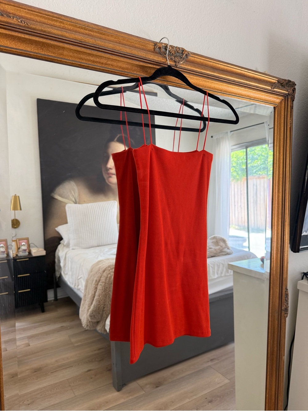 Red Spaghetti-Strap Mini Dress